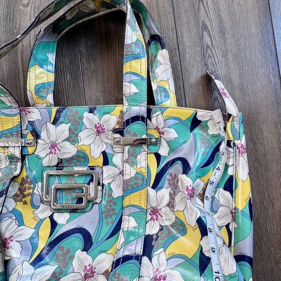 Guess Women's Floral Shoulder Bag Tote vintage Y2K- Green, Yellow, Blue - Picture 15 of 15